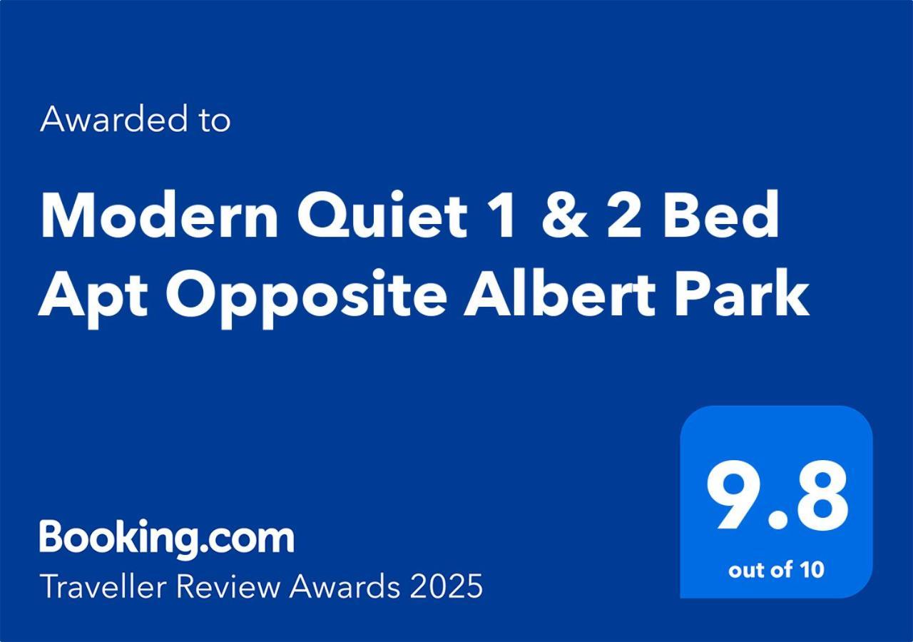 Modern, Quiet 1 Bed Apt on Fitzroy St, Opposite Albert Park Melbourne City Exterior foto